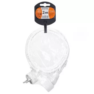 Solight Verlängerungskabel - Stecker, 1 Buchse, 2m, 3 x 1mm2, weiß