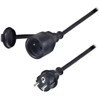 Solight Verlängerungskabel IP44, 4 Steckdosen, Gummikabel, Schalter, Outdoor, ,5m