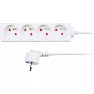 Solight Verlängerungskabel, 4 Steckdosen, weiß, 5m Solight Verlängerungskabel, 4 Steckdosen, weiß, 5m