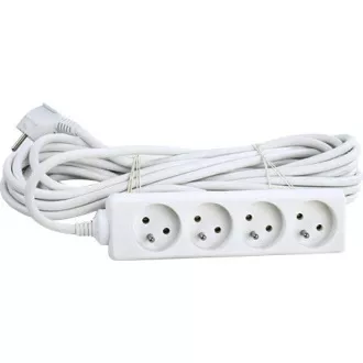 Solight Verlängerungskabel, 4 Steckdosen, weiß, 5m Solight Verlängerungskabel, 4 Steckdosen, weiß, 5m