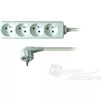 Solight Verlängerungskabel, 4 Steckdosen, weiß, 5m Solight Verlängerungskabel, 4 Steckdosen, weiß, 5m