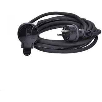 Solight Verlängerungskabel - Stecker, 1 Buchse, 5m, 3 x 1, 5mm2, Gummi, schwarz