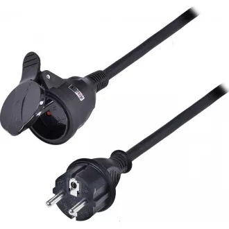 Solight Verlängerungskabel - Stecker, 1 Buchse, schwarz, Gummi, 10m