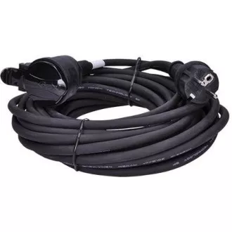 Solight Verlängerungskabel - Stecker, 1 Buchse, schwarz, Gummi, 10m