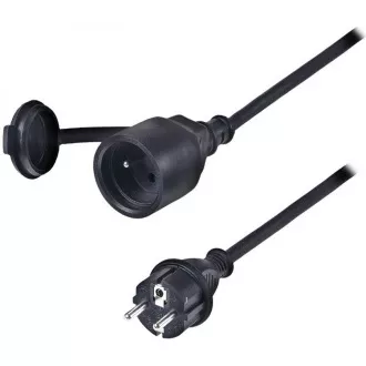 Solight Verlängerungskabel - Stecker, 1 Buchse, schwarz, Gummi, 10m
