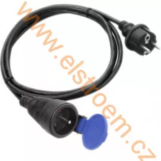 Solight Verlängerungskabel - Stecker, 1 Buchse, schwarz, Gummi, 10m