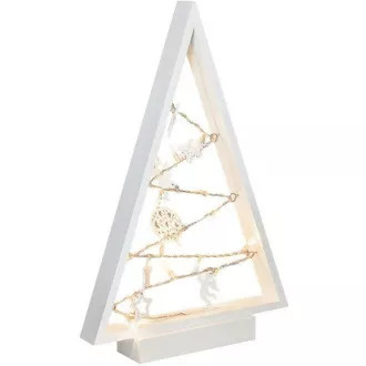 Solight LED Holz Weihnachtsbaum mit Dekoration, 15LED, Naturholz, 37cm, 2x AA Solight LED Holz Weihnachtsbaum mit Dekoration, 15LED, Naturholz, 37cm, 2x AA