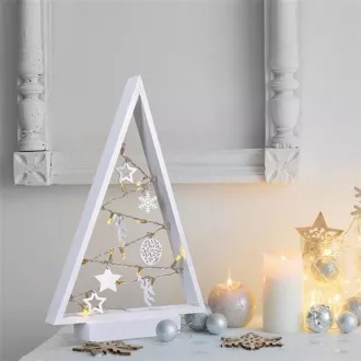 Solight LED Holz Weihnachtsbaum mit Dekoration, 15LED, Naturholz, 37cm, 2x AA Solight LED Holz Weihnachtsbaum mit Dekoration, 15LED, Naturholz, 37cm, 2x AA