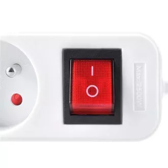 Solight Verlängerungskabel, 5 Steckdosen, weiß, Schalter, 5m Solight Verlängerungskabel, 5 Steckdosen, weiß, Schalter, 5m