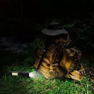 Solight LED wiederaufladbare Taschenlampe mit Zoom, 100lm   70lm, Li-Ion, USB, schwarz