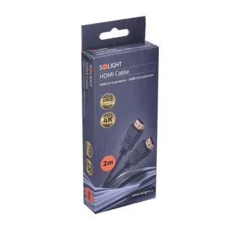 Solight HDMI-Kabel mit Ethernet, HDMI 1.4 A Stecker - HDMI 1.4 A Stecker, Blister, 2m