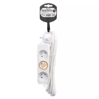 Solight Verlängerungskabel 3m, 3 Steckdosen, 16A/3680W, PVC, weiß