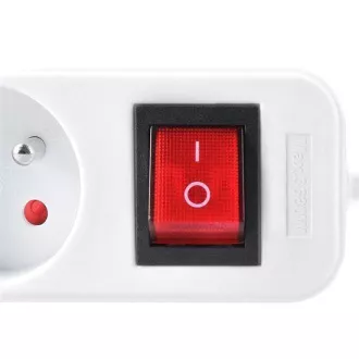 Solight Verlängerungskabel 5m, 5 Steckdosen, Schalter, 16A/3680W, PVC, weiß