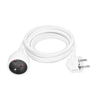 Solight Verlängerungskabel 5m, 1 Steckdose, 16A/3680W, PVC, weiß