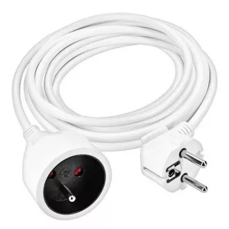 Solight Verlängerungskabel 5m, 1 Steckdose, 16A/3680W, PVC, weiß