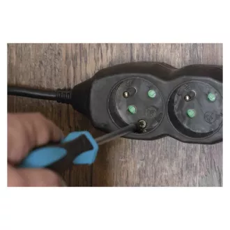 Solight Verlängerungskabel, 4 Steckdosen, weiß, 3m