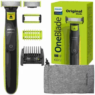 Philips OneBlade QP2821/20 Hybrid-Trimmer für Gesicht und Körper, Trimmen, Formen, Rasieren, verstellbarer Kamm