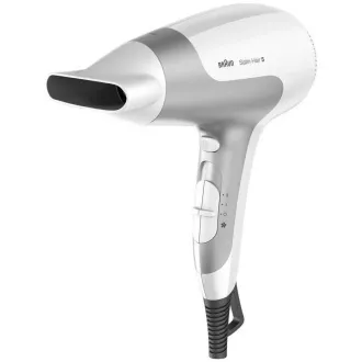 Braun Satin Hair 5 HD580 Haartrockner, 2500 W, 2 Geschwindigkeiten, 3 Temperaturen, Aufhängeöse, weiß Braun Satin Hair 5 HD580 Haartrockner, 2500 W, 2 Geschwindigkeiten, 3 Temperaturen, Aufhängeöse, weiß