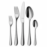 WMF Merit Besteck-Set, 30-teilig, Löffel, Gabel, Messer, Löffel, Dessertgabel, Edelstahl