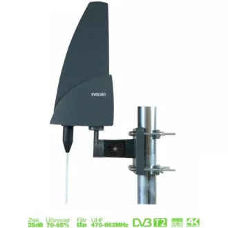 EVOLVEO Shark, aktive Außenantenne DAB /DVB-T2, LTE, 4G, 5G Filter
