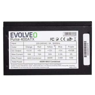 EVOLVEO Pulse 400ATX, Netzteil 400W, ATX, leise, bulk, 3 Jahre Garantie, schwarz