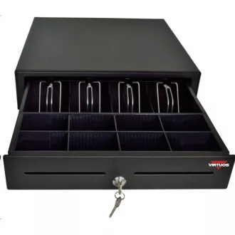 Virtuos Kassenschublade S-410C - mit Kabel, Binder 4/8, 9-24V, schwarz