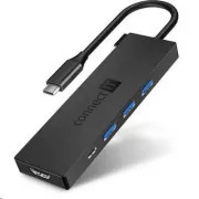 CONNECT IT USB-C Hub, 5in1 (USB-C, 3xUSB-A, HDMI), extern, Anthrazit