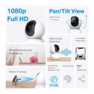 TP-Link Tapo C200C Heim-/Innenkamera, (2MP, Full HD 1080p, IR 12m, WiFi, microSD)