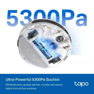 TP-Link Tapo RV20 Max Staubsaugerroboter mit Wischmopp (LiDAR, 2, 4 GHz, BT, weiß)