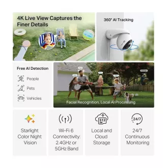 TP-Link Tapo C560WS Outdoor-Kamera für den Außenbereich (8MP, 4K 2160p, WiFi, IR 30m, microSD-Karte)