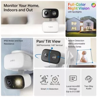 TP-Link Tapo C206 Außen-/Außenkamera (2MP, 1080p, IR 12m, WiFi, micro SD-Karte)