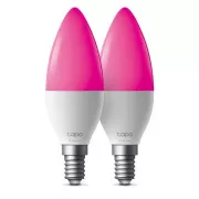 TP-Link Tapo L430C(2er-Pack) intelligente WiFi dimmbare LED-Lampe (Farbe, 2500K-6500K, 470lm, 2, 4GHz, E14)