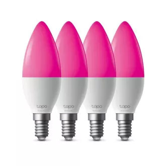 TP-Link Tapo L430C(4er-Pack) intelligente WiFi dimmbare LED-Lampe (Farbe, 2500K-6500K, 470lm, 2, 4GHz, E14)