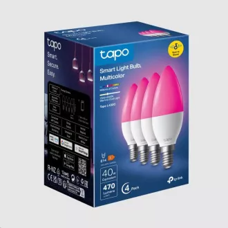 TP-Link Tapo L430C(4er-Pack) intelligente WiFi dimmbare LED-Lampe (Farbe, 2500K-6500K, 470lm, 2, 4GHz, E14)