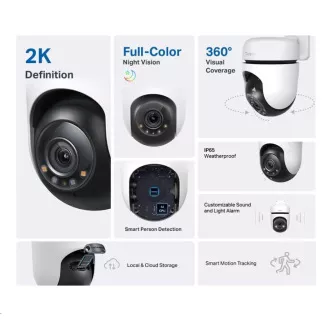 TP-Link Tapo C510W(2er-Pack) Outdoor-Außenkamera, (3MP, PTZ, 2K 1296p, WiFi, IR 30m, micro SD-Karte)