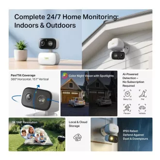 TP-Link Tapo C236 Außen-/Außenkamera (5MP, 3K 1620p, IR 20m, WiFi, micro SD-Karte)