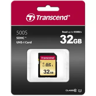 TRANSCEND SDHC-Karte 32GB 500S, UHS-I U1 (R: 95 / B: 60 MB/s) TRANSCEND SDHC-Karte 32GB 500S, UHS-I U1 (R: 95 / B: 60 MB/s)