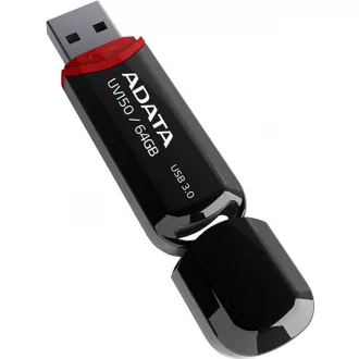 ADATA Flash Disk 64GB UV150, USB 3.1 Dash Drive (R: 90 / B: 20 MB/s) schwarz