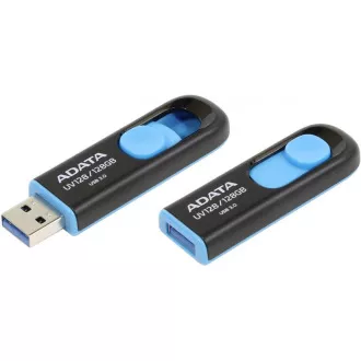 ADATA Flash Disk 128GB UV128, USB 3.1 Dash Drive (R: 90 / B: 40 MB/s) schwarz / blau