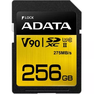 ADATA SDXC-Karte 256GB Premier One UHS-II U3 Klasse 10 (R: 275/W: 155 MB/s)