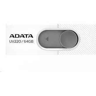 ADATA Flash Disk 64GB UV220, USB 2.0 Dash Drive, weiß / grau