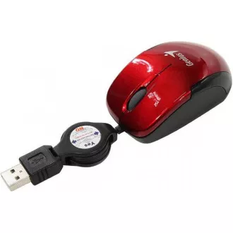 GENIUS Maus MicroTraveler V2 / kabelgebunden / 1200 dpi / USB / rot