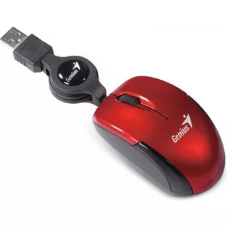 GENIUS Maus MicroTraveler V2 / kabelgebunden / 1200 dpi / USB / rot
