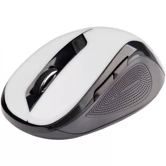 C-TECH Maus WLM-02, schwarz-weiß, kabellos, 1600DPI, 6 Tasten, USB-Nano-Empfänger