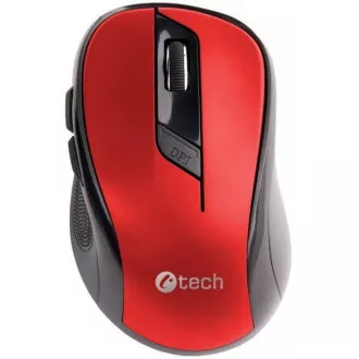 C-TECH Maus WLM-02, schwarz-rot, kabellos, 1600DPI, 6 Tasten, USB-Nano-Empfänger