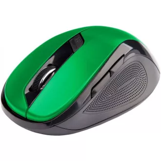 C-TECH Maus WLM-02, schwarz-grün, kabellos, 1600DPI, 6 Tasten, USB-Nano-Empfänger