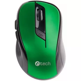 C-TECH Maus WLM-02, schwarz-grün, kabellos, 1600DPI, 6 Tasten, USB-Nano-Empfänger
