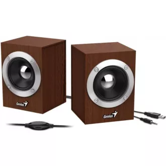 GENIUS Lautsprecher SP-HF280, 2.0, 6W, Holz, braun GENIUS Lautsprecher SP-HF280, 2.0, 6W, Holz, braun