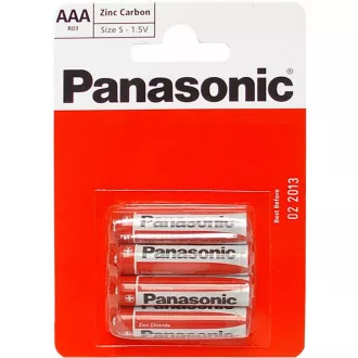 PANASONIC Zink-Kohle-Batterien Rot Zink R03RZ / 4BP EU AAA 1.5V (Blister 4 Stück)