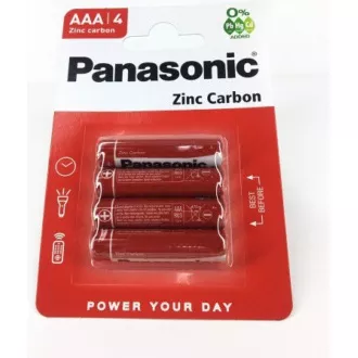 PANASONIC Zink-Kohle-Batterien Rot Zink R03RZ / 4BP EU AAA 1.5V (Blister 4 Stück)